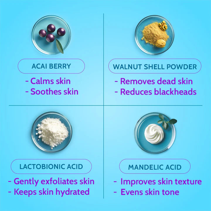 Gentle Exfoliating Face Scrub for Blackheads & Tan Removal - 100 ml
